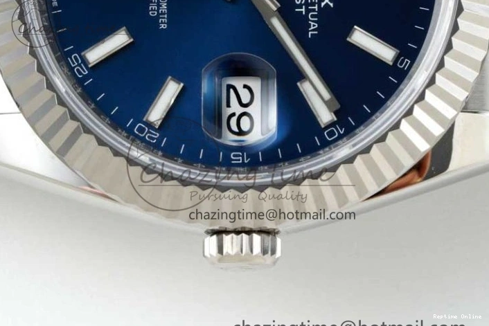 0219 DateJust 41 126334 NTF 1:1 Best Edition 904L Steel Blue Stick Dial on Oyster Bracelet VR Durable 2280